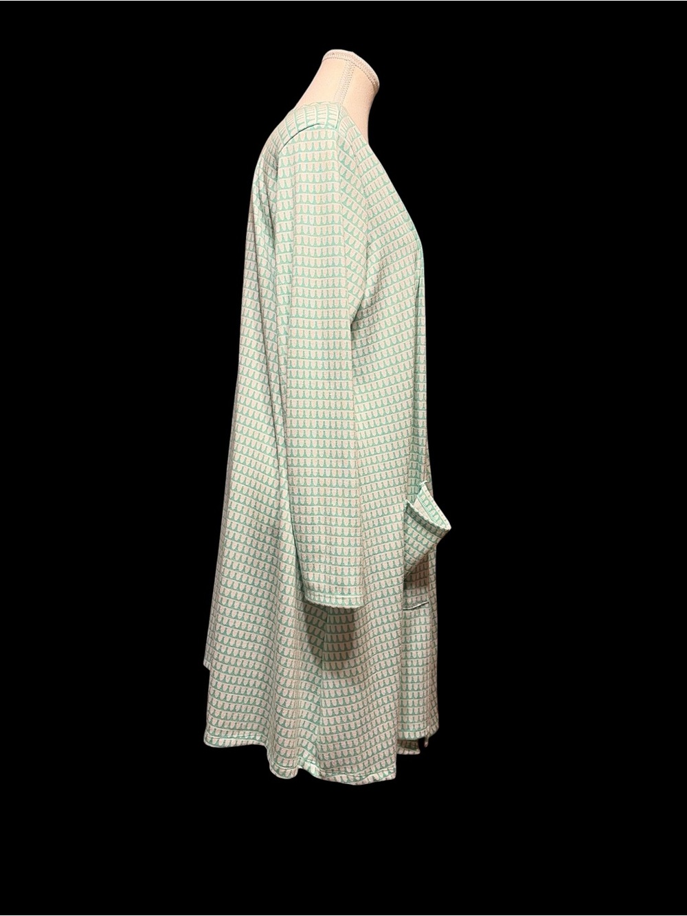 LuLaRoe Mint Patterned Open-Front Women's Robe Cardigan Duster - Picture 3 of 5